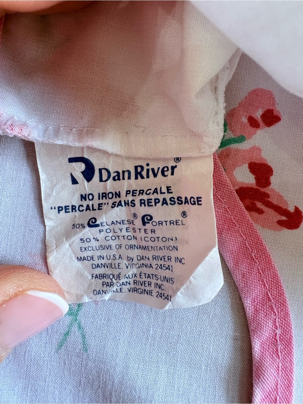 2 Pink Trim Cotton Pillowcase with pink roses - Picture 7 of 7